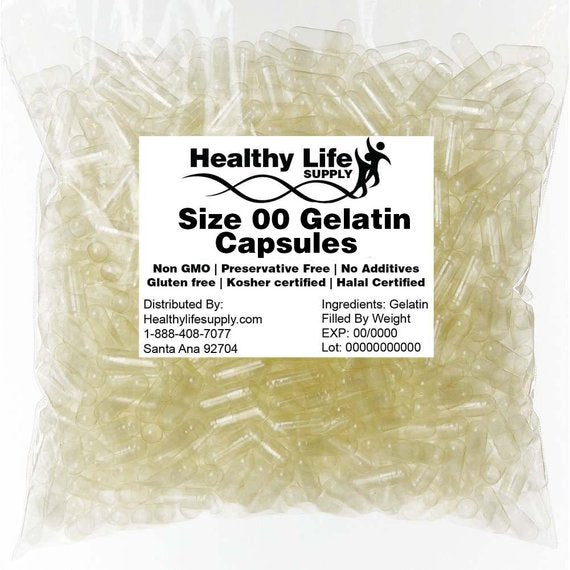 Empty Pill Capsules Size 00 (Vegan or Gel-Caps)