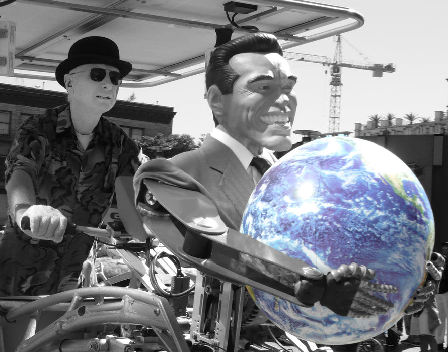 Arnold Schwarzenegger on a Bike: digital image copyright by Joel Schreck 