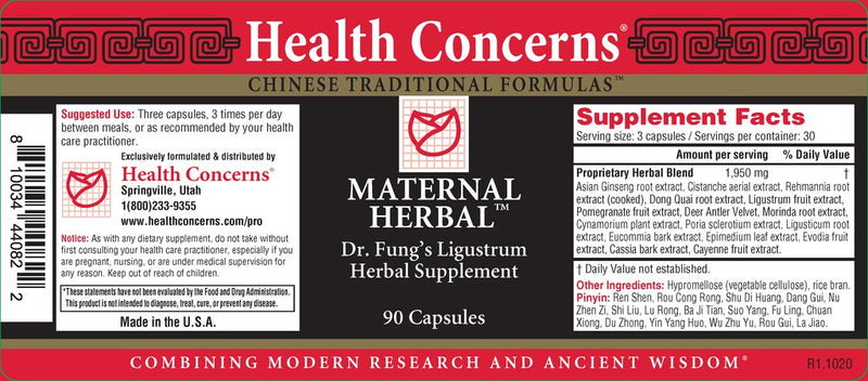 Maternal Herbs Label